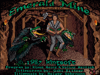Emerald Mine title screen for Amiga